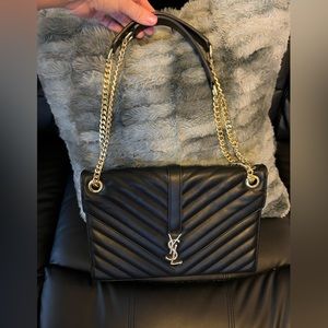 YSL Yves Saint Laurent CASSANDRE MATELASSÉ ENVELOPE CHAIN WALLET